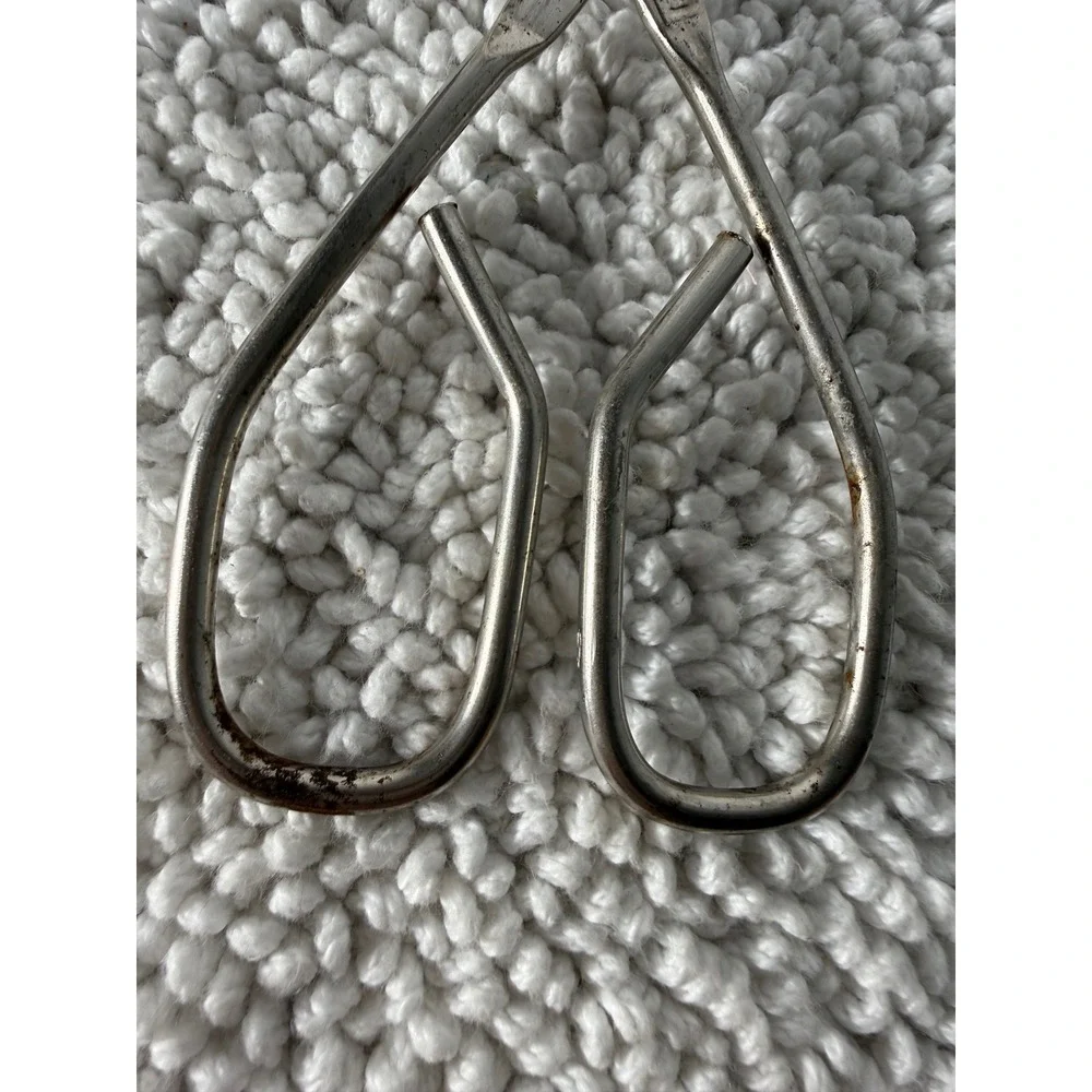 Vintage Ekco‎ USA Metal Kitchen Tongs Scissor Style Silver Tone 8.25 Inch
